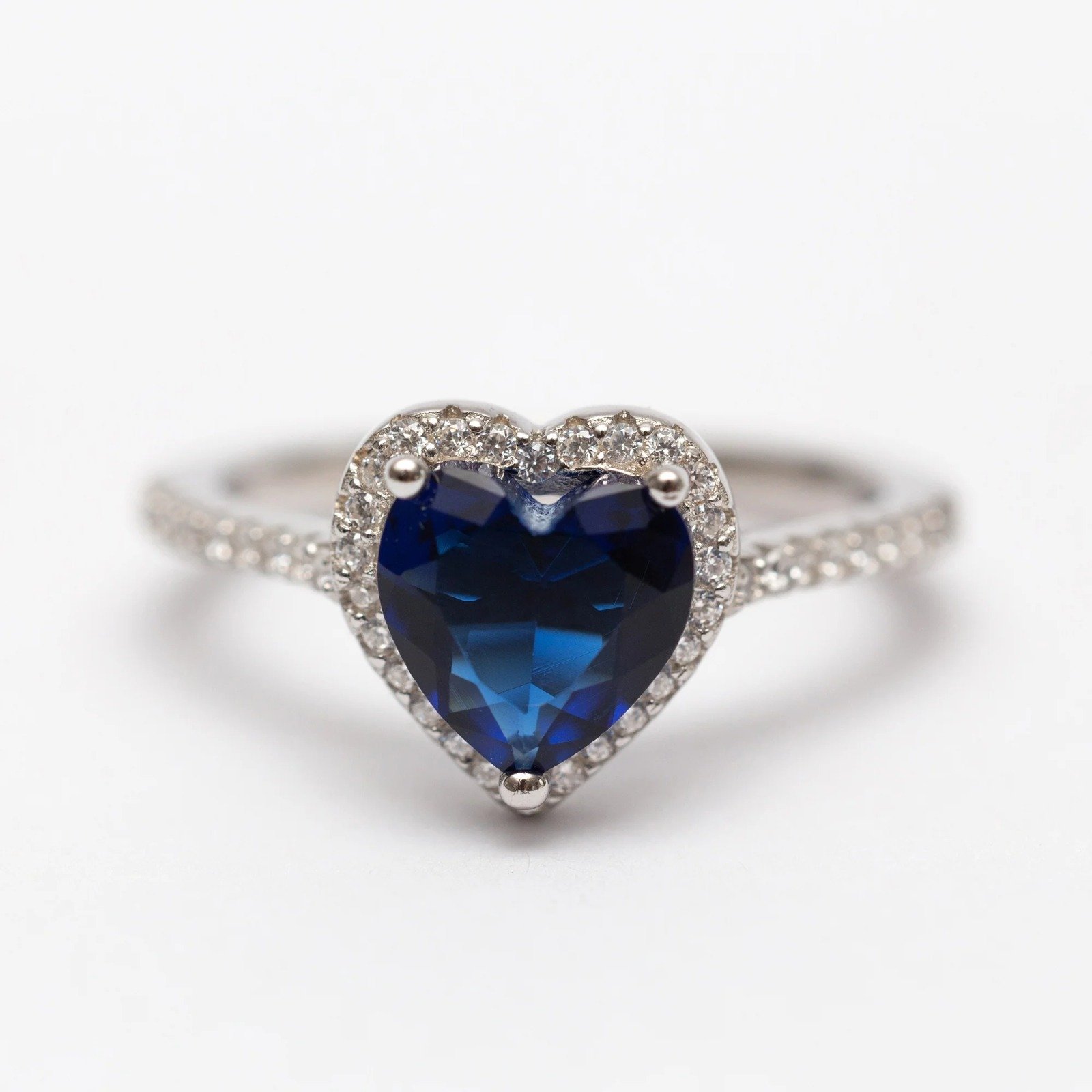خاتم البنادورة فص أزرق – Pandora ring blue heart