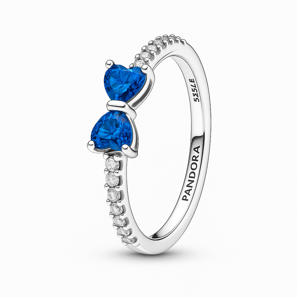 خاتم بنادورا فيونكه ازرق – Panadora blue bow ring