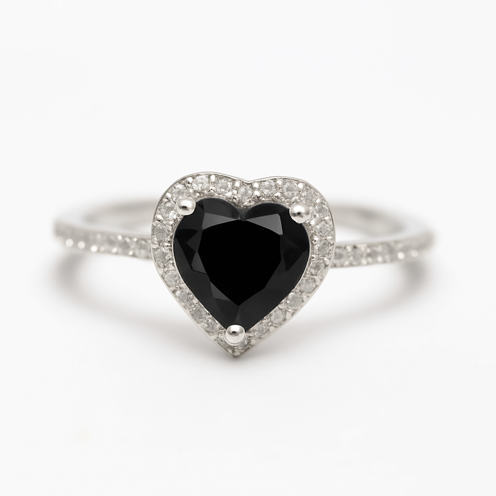 خاتم البنادورة فص اسود-Pandora ring black heart