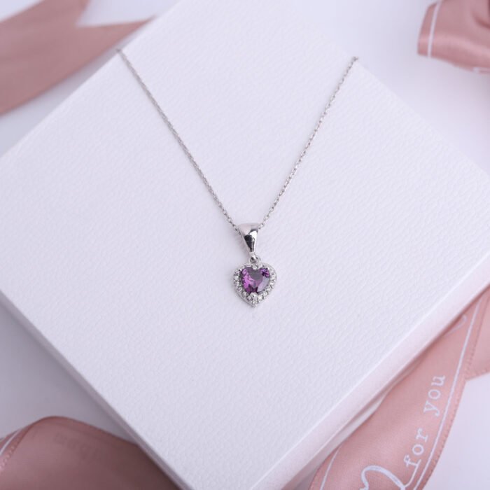 ⁦سلسله بنادورا قلب موف- Pandora necklace purple heart⁩ - الصورة ⁦2⁩