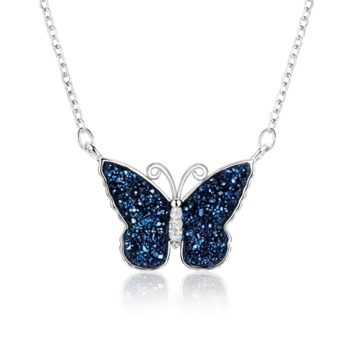 سلسله الفراشه الزرقاء – Blue butterfly necklace