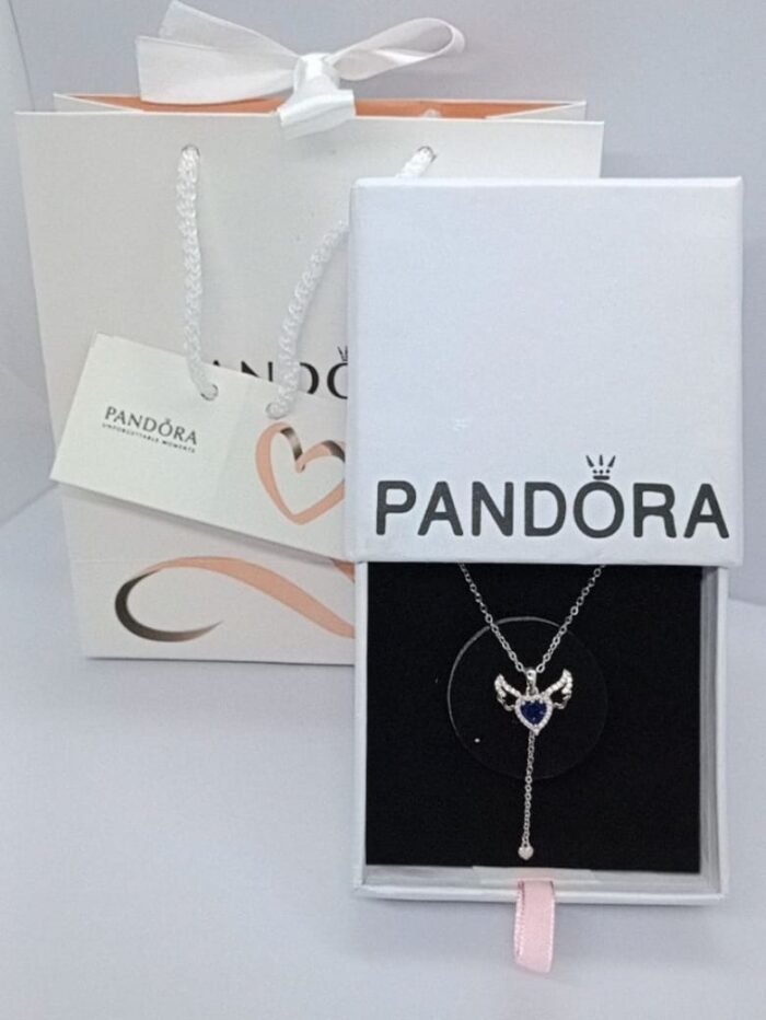 ⁦سلسله القلب المجنح الازرق- Winged heart necklace⁩ - الصورة ⁦2⁩