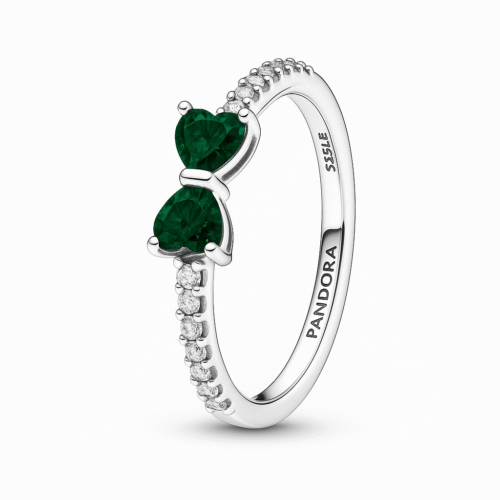 خاتم بنادورا فيونكه اخضر- Panadora green bow ring