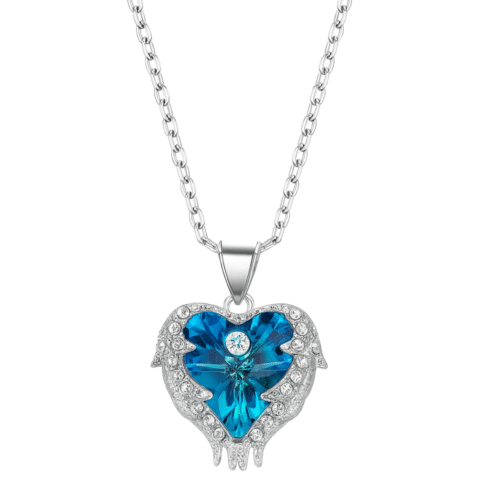سلسله القلب الازرق- Blue heart necklace