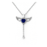 سلسله القلب المجنح الازرق- Winged heart necklace