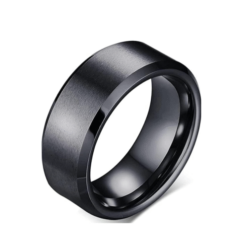 دبله تنجستين أسود رجالى – Tungsten black ring