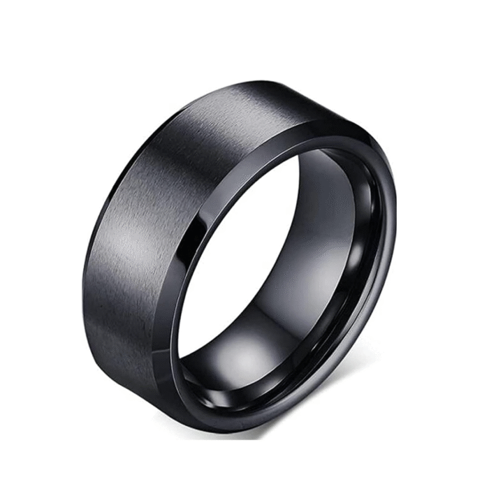 دبله تنجستين أسود رجالى – Tungsten black ring