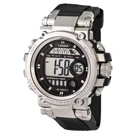 ساعة Lasika W-H9047 أسود* سيلفر
