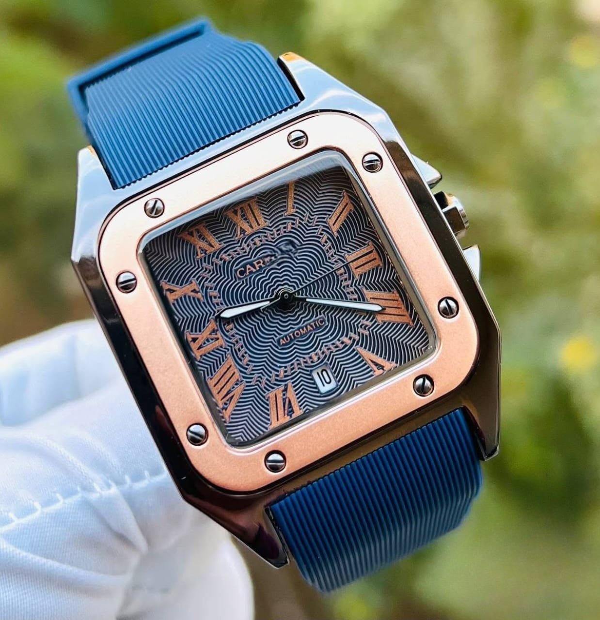 ساعه كارتير ازرق*نحاسي