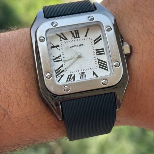 ساعه كارتير أسود*مينا ابيض