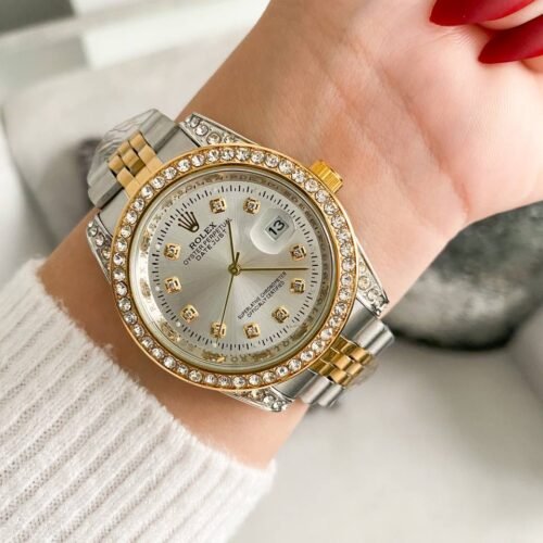 ساعة روليكس فضي*مينا فضي (فصوص)