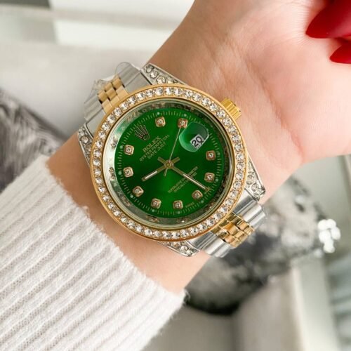 ساعة روليكس فضي*مينا زيتي (فصوص)