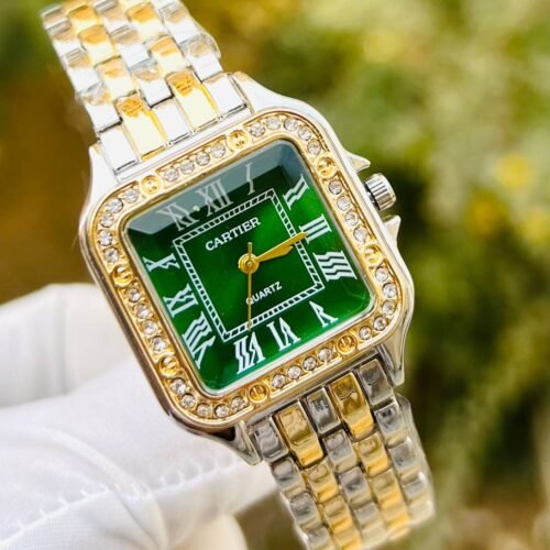 كارتير القرص الأخضر – سوار فضي ذهبي