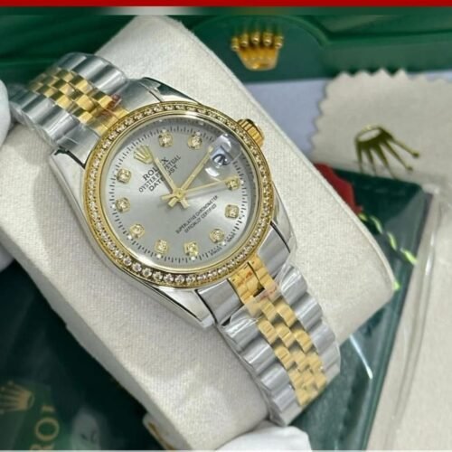 ساعة روليكس فضي*مينا فضي