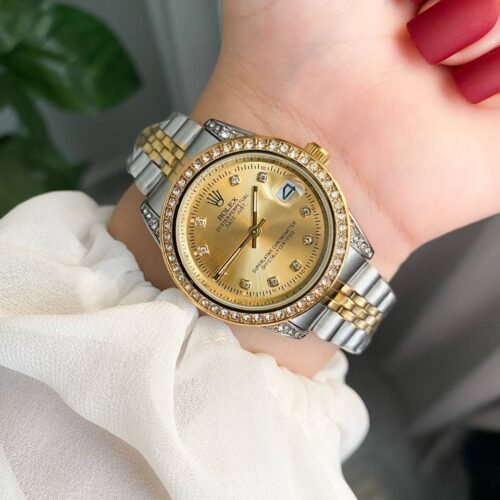 ساعة روليكس فضي*مينا جولد (فصوص)