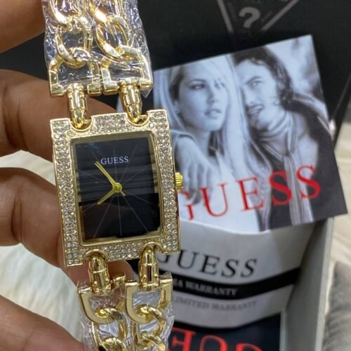 ساعةGUESS حريمي جولد *اسود