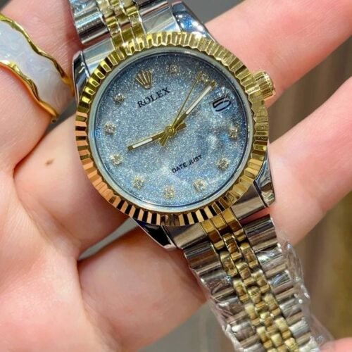 ساعة روليكس فضي*مينا فيروزي لامع