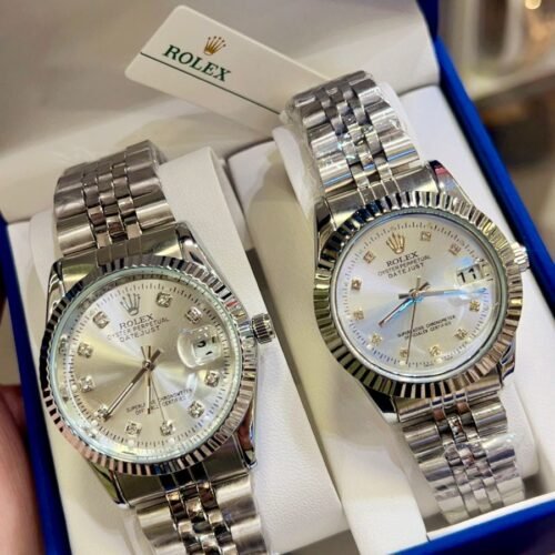 ساعات رولكس رجالي وحريمي – سيلفر  شيك