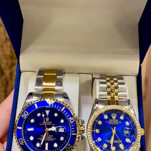 ساعات رولكس رجالي وحريمي – سيلفر.جولد ×ازرق