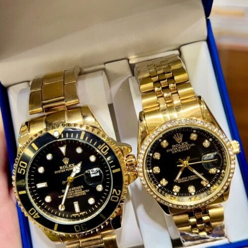 ساعات رولكس رجالي وحريمي – اسود .جولد