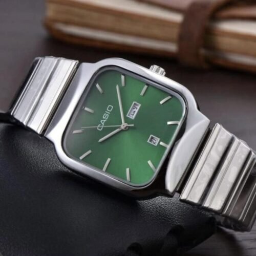 ساعه كاسيو رجالي – سيلفر× أخضر
