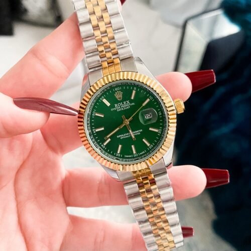 ساعه رولكس رجالي – سيلفر× جولد *أخضر